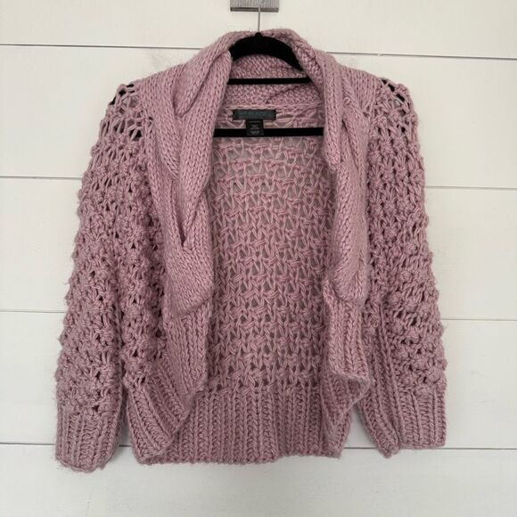 Metropark Women’s Large Pink Acrylic Sweater Cardigan - Picture 1 of 4